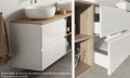 Badmöbel Waschtisch Waschbecken Moduo 50 cm + Schrank Soft Close optional: Click Clack Siphon