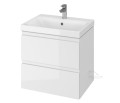 Badmöbel Waschtisch Waschbecken Moduo 60 cm + Schrank Soft Close optional: Click Clack Siphon