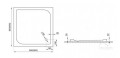 flache Duschwanne Duschtasse Viereck 90 x 90 x 3 x 5 cm Tiko Siphon Click Clack