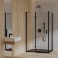 Duschkabine Duschabtrennung Manhattan schwarz 90x90x195 cm black (id: 1243)