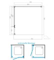 Duschkabine Duschabtrennung Manhattan schwarz 90x90x195 cm black (id: 1243)