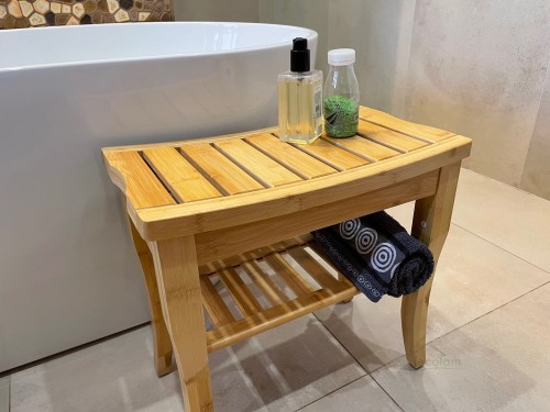 Duschbank Hocker Bambus Holz Tisch Badbank Beistelltisch Aufbewahrung Lago   ECOLAM.DE  | Hochwertige Bad Accessories fr Ihr Badezimmer