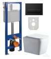 SET hänge Toilette weiß Wand WC Tiefspül + Vorwandelement Cersanit Maio RIMLESS + WC-Sitz Slim Soft Close