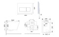 SET hänge Toilette weiß Wand WC Tiefspül + Vorwandelement Cersanit Maio RIMLESS + WC-Sitz Slim Soft Close