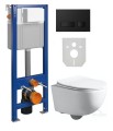 SET hänge Toilette weiß Wand WC Tiefspül + Vorwandelement Cersanit Brava RIMLESS Clean on spüllrandlos + WC-Sitz Slim Soft Close