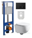 SET Hänge Toilette weiß Wand WC TiefspĂĽl + Vorwandelement Cersanit Brava RIMLESS Clean on  spĂĽllrandlos  + WC-Sitz Slim Soft Close