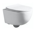 SET hänge Toilette weiß Wand WC Tiefspül + Vorwandelement Cersanit Brava RIMLESS Clean on spüllrandlos + WC-Sitz Slim Soft Close
