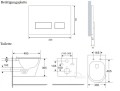 SET hänge Toilette weiß Wand WC Tiefspül + Vorwandelement Cersanit Brava RIMLESS Clean on spüllrandlos + WC-Sitz Slim Soft Close