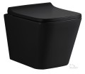 SET hänge Toilette schwarz matt Wand WC Tiefspül Lago black RIMLESS Clean on spüllrandlos + WC-Sitz Slim Soft Close