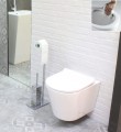 SET hänge Toilette weiß Wand WC Tiefspül Galve RIMLESS Clean on spüllrandlos + WC-Sitz Slim Soft Close