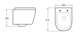SET hänge Toilette weiß Wand WC Tiefspül Galve RIMLESS Clean on spüllrandlos + WC-Sitz Slim Soft Close