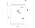 flache Duschwanne Duschtasse Viereck Ajax weiß 90x90x4,5 cm schwarze Abdeckplatte white black (id: 1278)