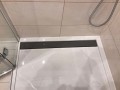 flache Duschwanne Duschtasse Viereck Ajax weiß 90x90x4,5 cm schwarze Abdeckplatte white black (id: 1278)