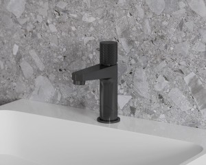 Waschtischarmatur Wasserhahn Armatur Badarmatur Contour Anthrazit gebürstet Modern Design