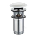 Click Clack Ablaufventil Waschtisch Waschbecken Druckfunktion Push Up Chrom weiß Keramik
