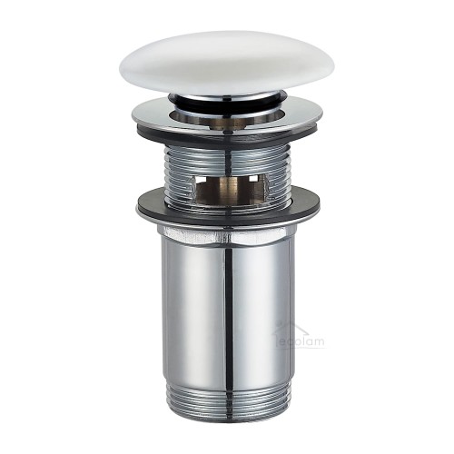 Click Clack Ablaufventil Waschtisch Waschbecken Druckfunktion Push Up Chrom weiß Keramik