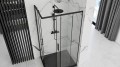 Duschkabine Rechteck Dusche Punto 80 x 100 x 190 cm schwarz black transparentes Echtglas Schiebetür
