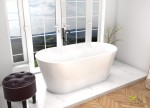 Freistehende Standbadewanne Badewanne Acryl 150 x 80 cm Ab- und Überlauf Click Clack Viena