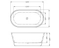 Freistehende Standbadewanne Badewanne Acryl 150 x 80 cm Ab- und Überlauf Click Clack Viena + Ablage Badewannenbrett Bambus