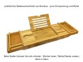 Freistehende Standbadewanne Badewanne Acryl 150 x 80 cm Ab- und Überlauf Click Clack Viena + Ablage Badewannenbrett Bambus