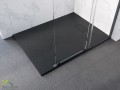 Duschwanne Rechteck Vexo 120x80 cm flach slim schwarz black Stone Stein Effect