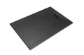Duschwanne Rechteck Vexo 120x80 cm flach slim schwarz black Stone Stein Effect