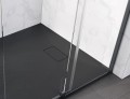 Duschwanne Viereck Vexo 80x80 cm flach slim schwarz black Stone Stein Effect