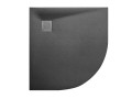 Duschwanne Viertelkreis Vexo 90x90 cm R55 flach slim schwarz black Stone Stein Effect