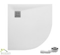 Duschwanne Viertelkreis Vexo 90x90 cm R55 flach slim Stone Stein Effect