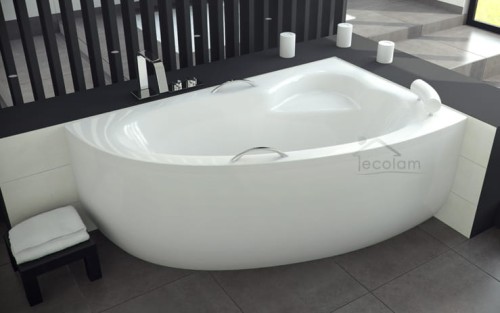 Badewanne Eckbadewanne Natalia 150x100 cm rechts optional: Kopfstütze + Handgriffe