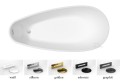 Freistehende Badewanne Acryl 160 x 73 cm Ablauf Click Clack schwarz gold Goya A-Line