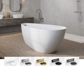 Freistehende Badewanne Acryl 160 x 73 cm Ablauf Click Clack schwarz gold Goya A-Line
