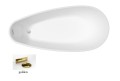 Freistehende Badewanne Acryl 160 x 73 cm Ablauf Click Clack schwarz gold Goya A-Line