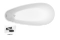 Freistehende Badewanne Acryl 160 x 73 cm Ablauf Click Clack schwarz gold Goya A-Line