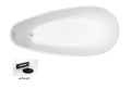 Freistehende Badewanne Acryl 160 x 73 cm Ablauf Click Clack schwarz gold Goya A-Line