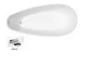 Freistehende Badewanne Acryl 160 x 73 cm Ablauf Click Clack schwarz gold Goya A-Line
