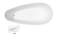 Freistehende Badewanne Acryl 160 x 73 cm Ablauf Click Clack schwarz gold Goya A-Line