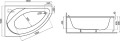 Badewanne Eckwanne Marea 150x100 links Abmessung
