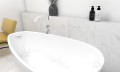 Freistehende Badewanne Acryl 160 x 73 cm Ablauf Click Clack schwarz gold Goya A-Line