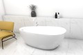 Freistehende Badewanne Acryl 160 x 73 cm Ablauf Click Clack schwarz gold Goya A-Line