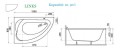 Badewanne Eckwanne Standard 130x85 cm links