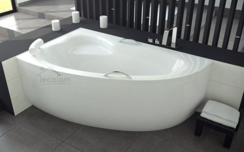 Badewanne Eckbadewanne Natalia 150x100 cm links optional: Kopfstütze + Handgriffe