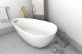 Freistehende Badewanne Acryl 160 x 73 cm Ablauf Click Clack Farbe: golden