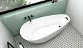 Freistehende Badewanne Acryl 160 x 73 cm Ablauf Click Clack Farbe: schwarz