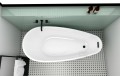 Freistehende Badewanne Acryl 160 x 73 cm Ablauf Click Clack Farbe: schwarz