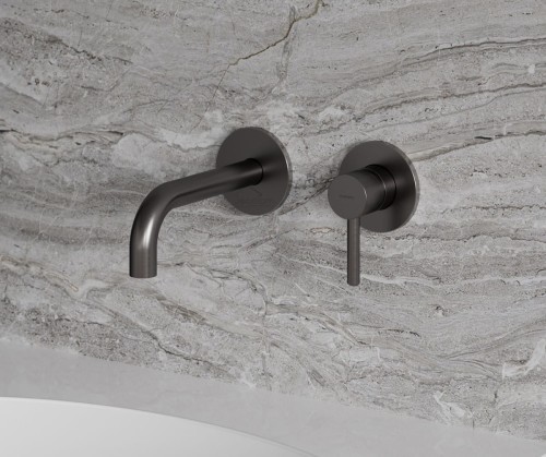 Waschtischarmatur 2-Loch Einhandmischer Wasserhahn Y Graphit Unterputz (id: 1346)