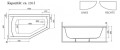 Badewanne Eckbadewanne Raumsparwanne Selena 150 x 90 cm links
