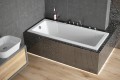 Badewanne Rechteck 150x70 cm Modern Slim niedriger Rand Acryl optional Styroporverkleidung Wannenträger (id: 1363)