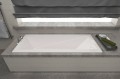 Badewanne Rechteck 150x70 cm Modern Slim niedriger Rand Acryl optional Styroporverkleidung Wannenträger (id: 1363)