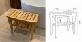 Freistehende Standbadewanne Badewanne mit Ablage Acryl 150 x 80 cm Ab- und Überlauf Elke + Tisch Badbank Bambus Lago